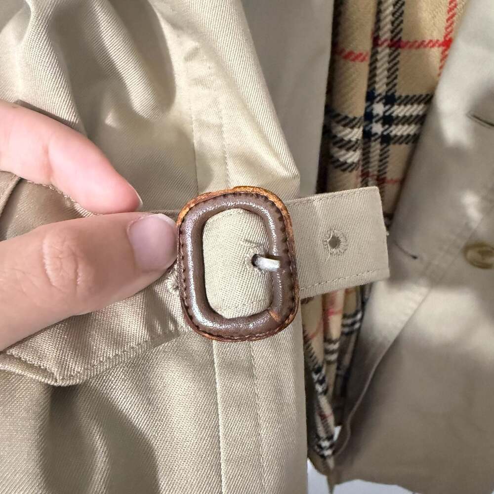 Vintage Burberrys Made in England Trench Coat with Nova Check Lining - Picture 8 of 9